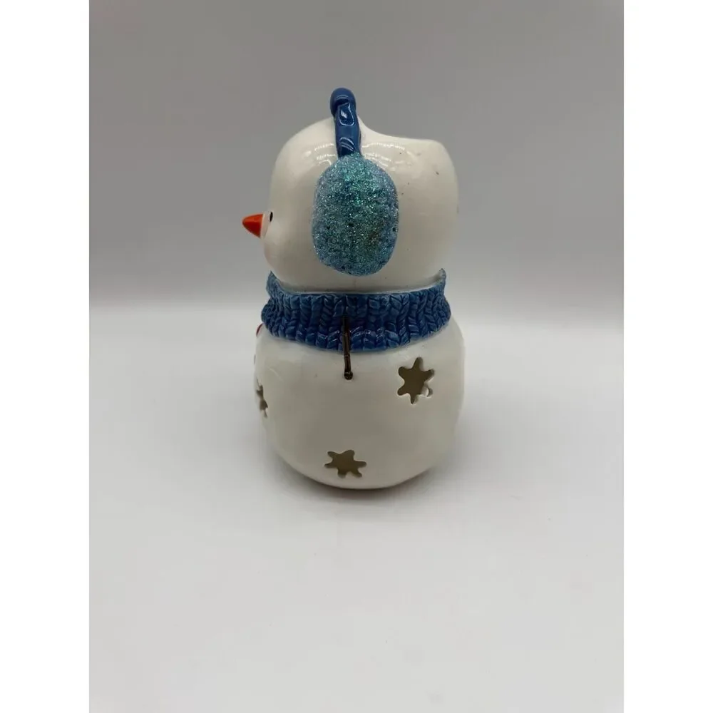 ceramic snowman  tea light holder